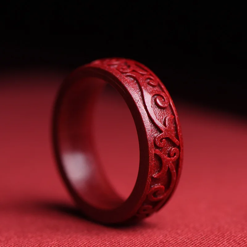 Women Fashion Jewellery - Anillo de cinabrio auténtico Natural, regalo