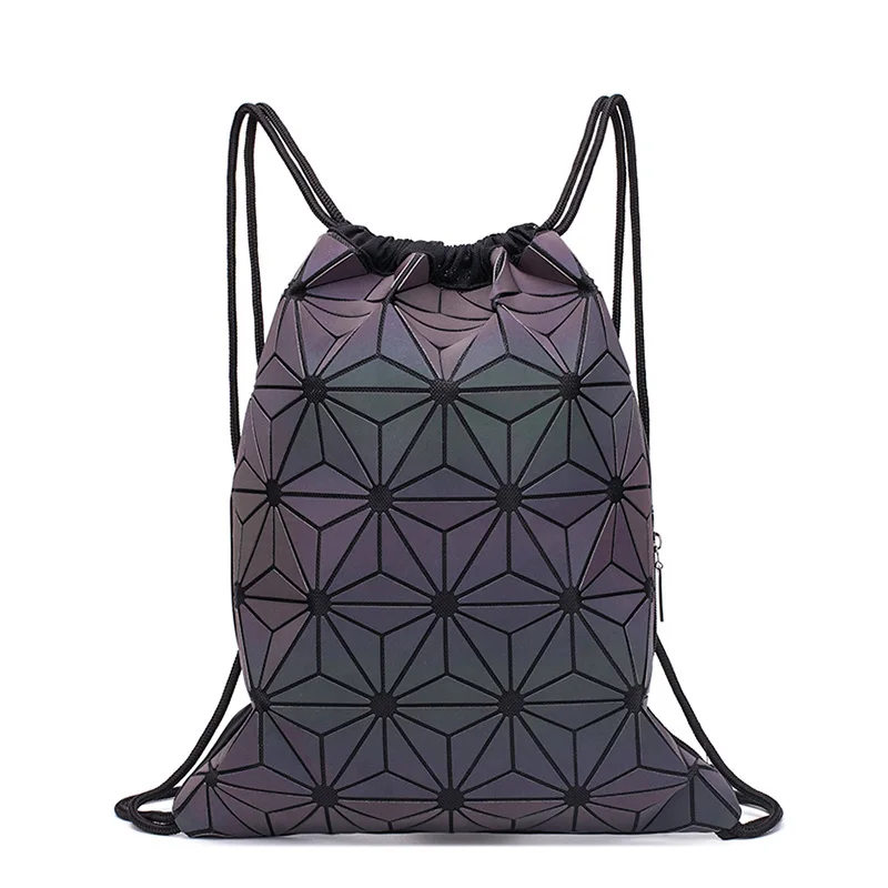 Women'S Fashion Backpack - Mochila holográfica con cordón para mujer,