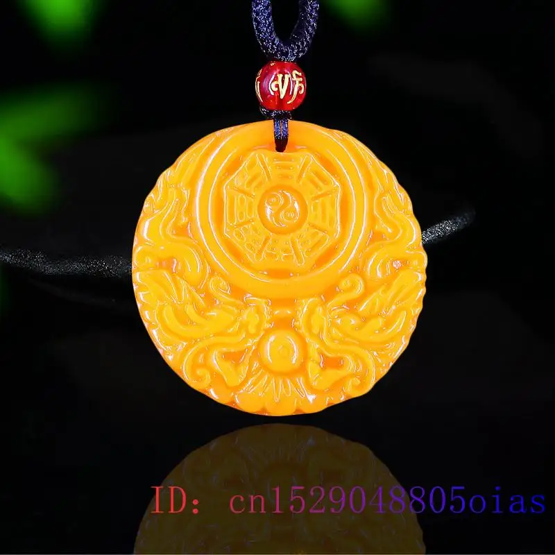 Women Fashion Jewellery - Colgante de Dragón de Jade amarillo