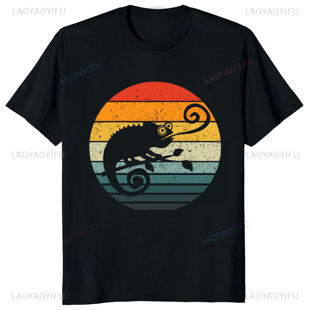 Women'S Fashion Graphic Tees - Camiseta de camaleón pintada con gráfico