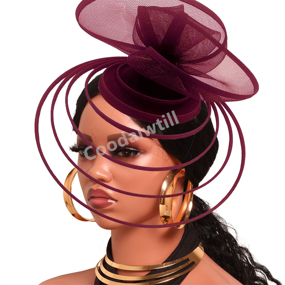Women'S Fashion Visor - Tocado de velo marrón, sombreros, diadema