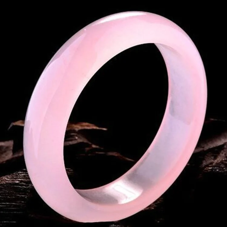 Women Fashion Jewellery - Brazalete de Jade Rosa Natural genuino