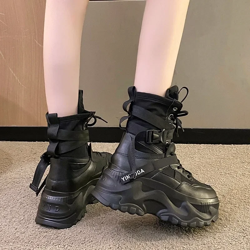 Women'S Fashion Socks - Botas de moto con plataforma gruesa