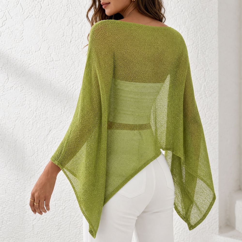 Asymmetric Top Women - Elegante Top Poncho con Hombros Descubiertos,