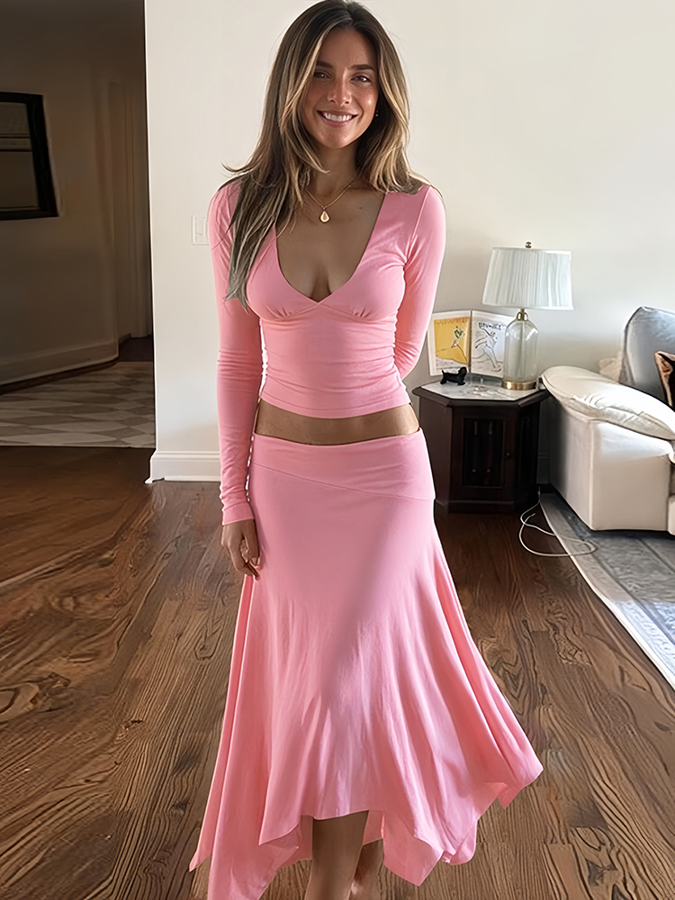 Conjunto de Moda Otoñal para M - Asymmetric Top Women reseña y precio