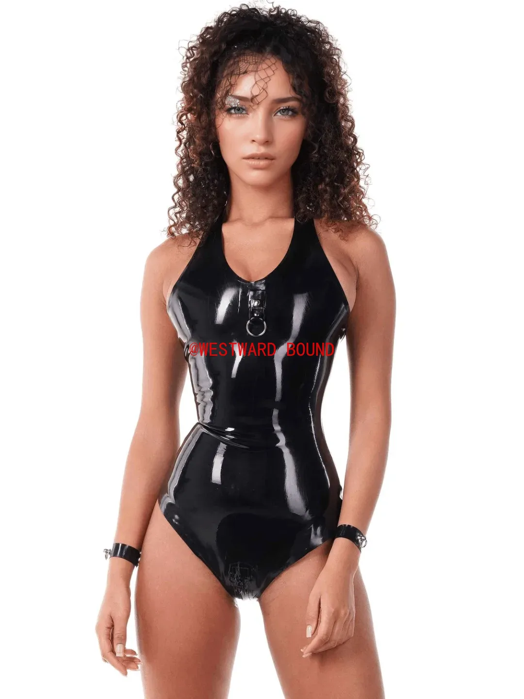 Body sexy de látex negro con d - Sleeveless Jumpsuit reseña y precio
