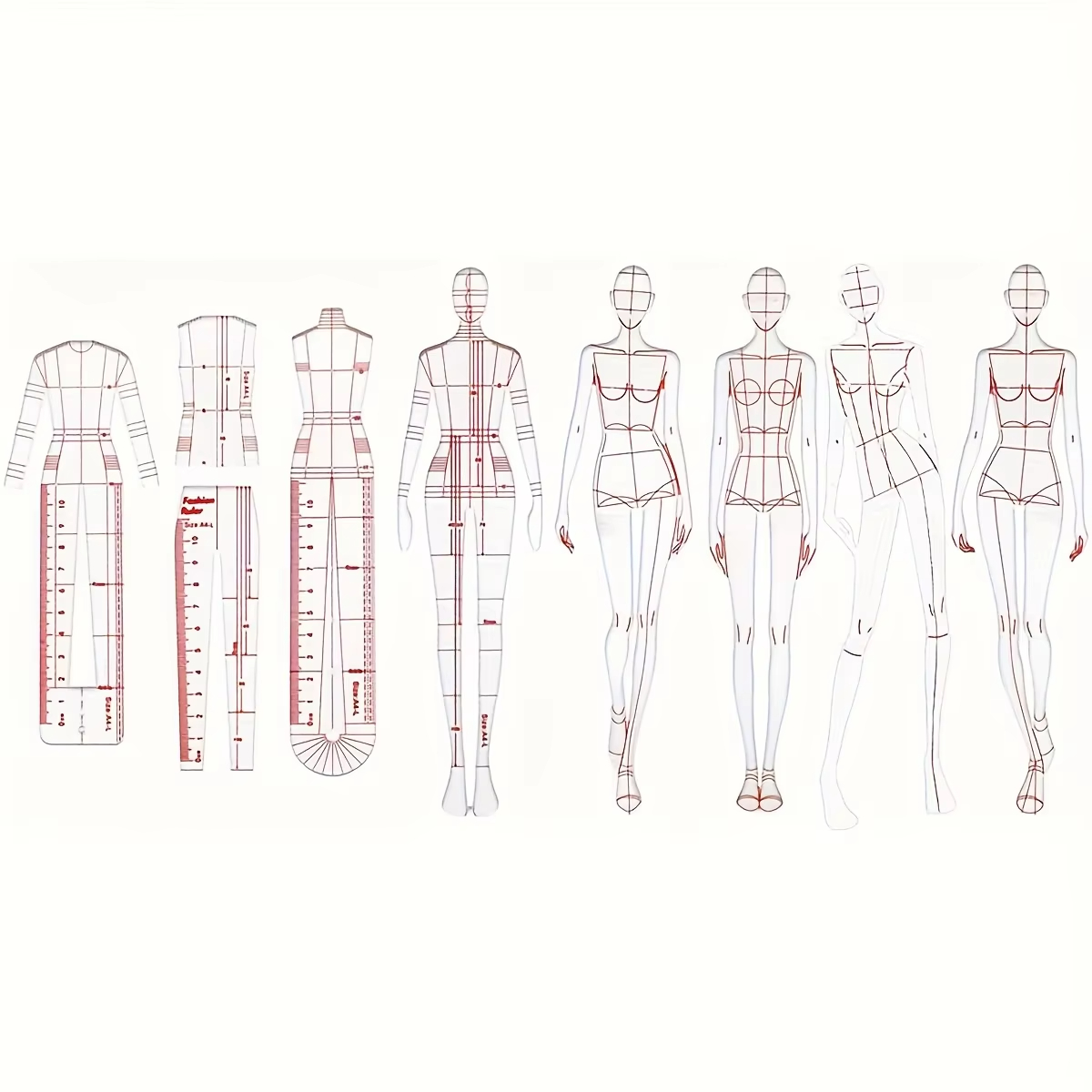 1 Juego de Plantillas de Dibuj - Women Fashion Figure Template reseña y precio