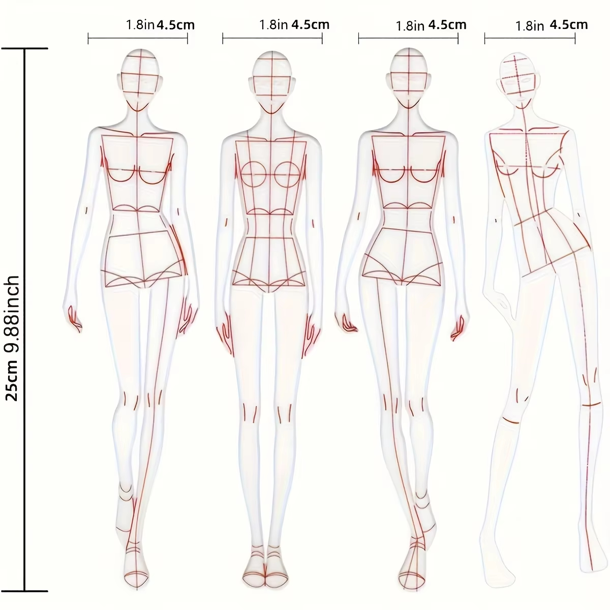 1 Juego de Plantillas de Dibuj - Women Fashion Figure Template reseña y precio