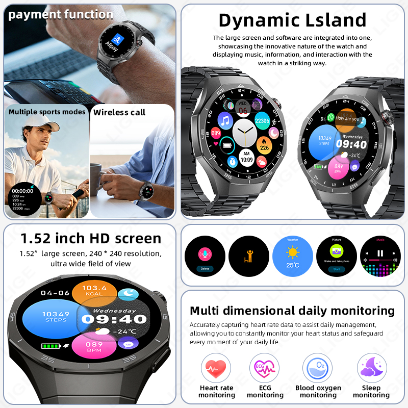 Reloj inteligente LIGE ECG par - Women Fashion Week 2026 reseña y precio