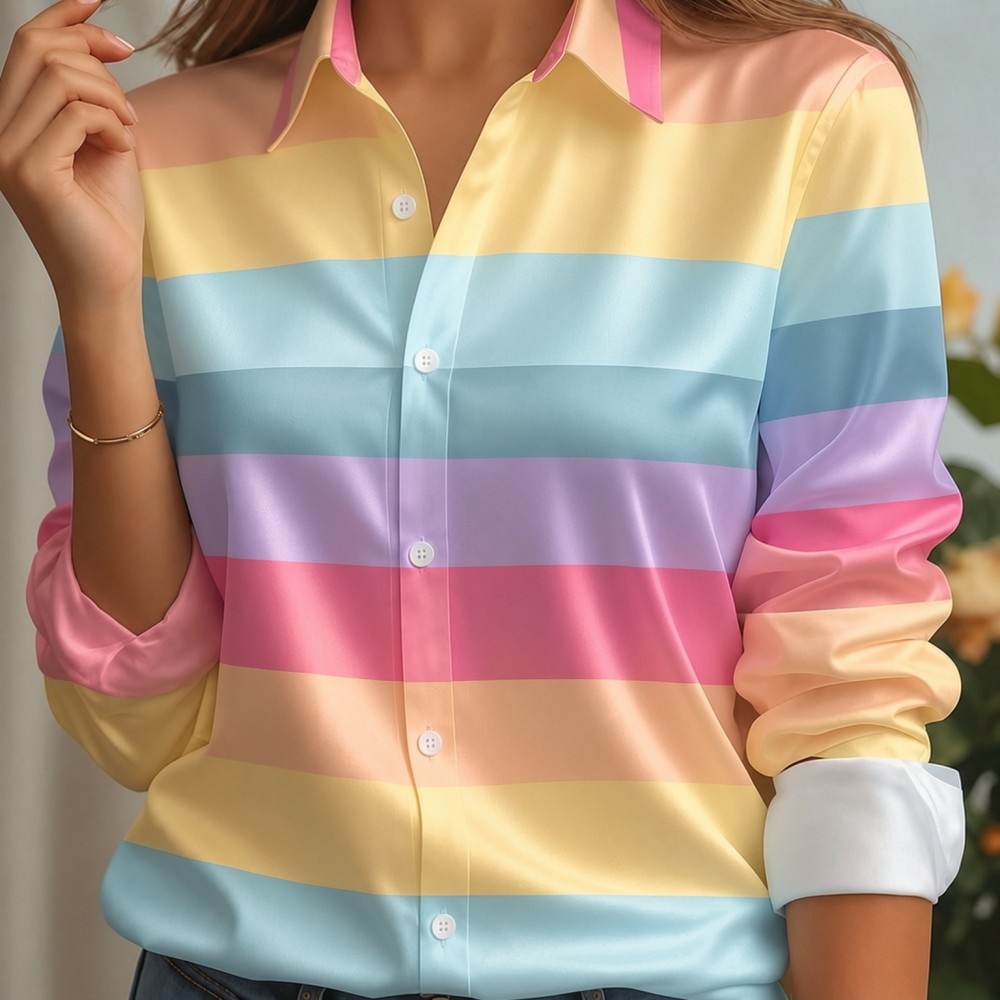 Camisa de satén para mujer con - Women'S Fashion Trends reseña y precio