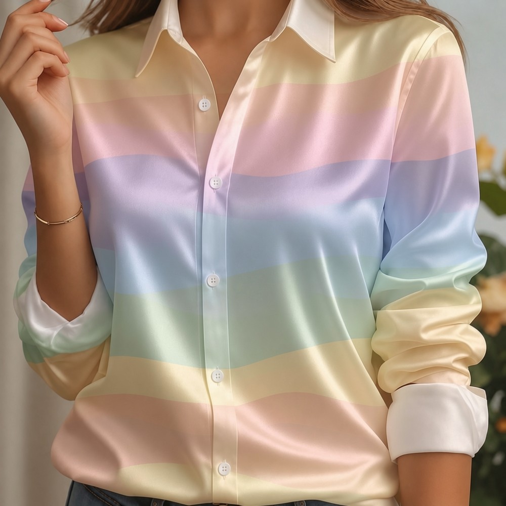 Camisa de satén para mujer con - Women'S Fashion Trends reseña y precio