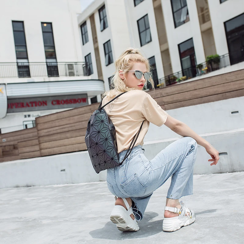 Mochila holográfica con cordón - Women'S Fashion Backpack reseña y precio
