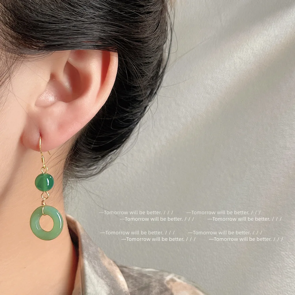 Pendientes de anillo de Jade a - Women Fashion Jewellery reseña y precio