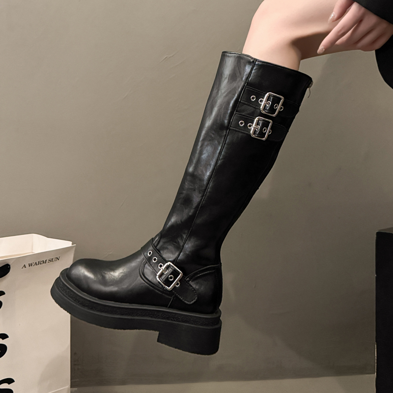 Botas de tacón alto de 7 cm co - Women'S Fashion Riding Boots reseña y precio