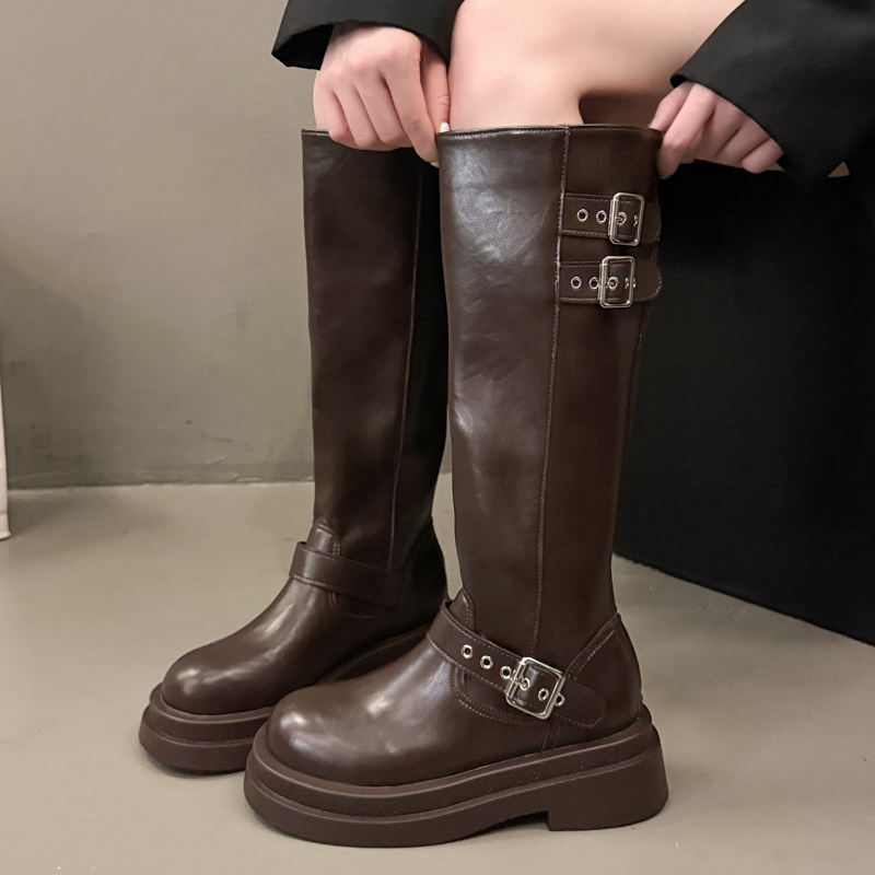 Botas de tacón alto de 7 cm co - Women'S Fashion Riding Boots reseña y precio