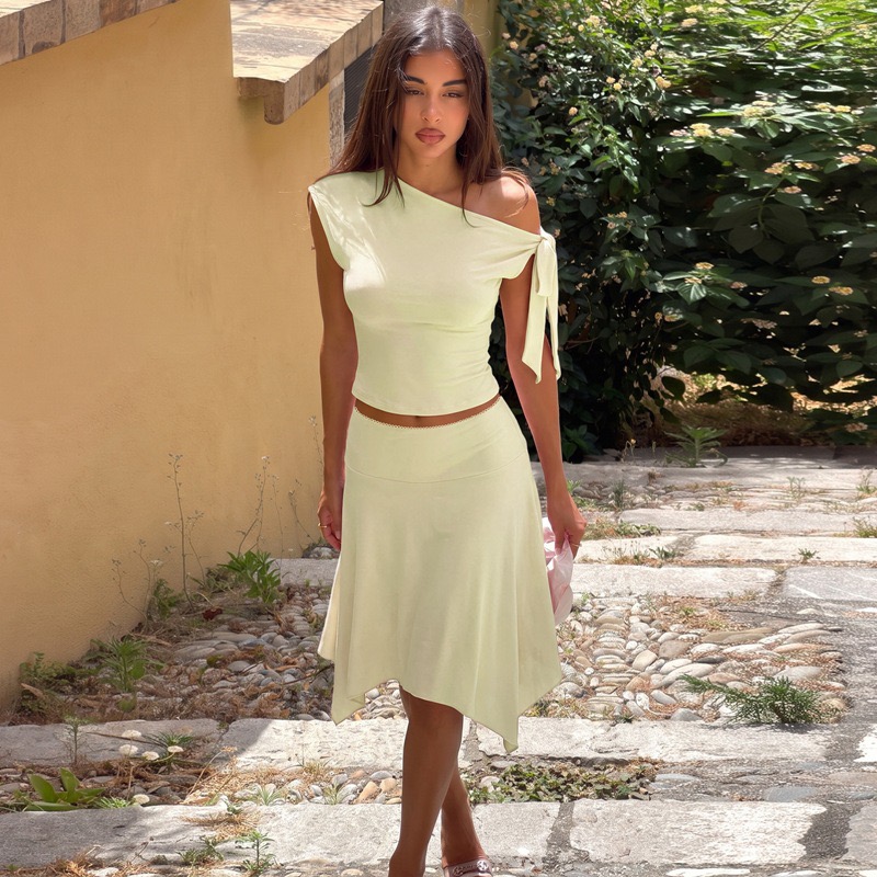 Conjunto de 2 piezas para muje - Asymmetric Top Women reseña y precio