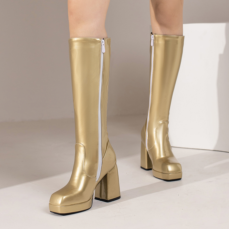 Botas hasta la rodilla con pla - Women'S Fashion Riding Boots reseña y precio