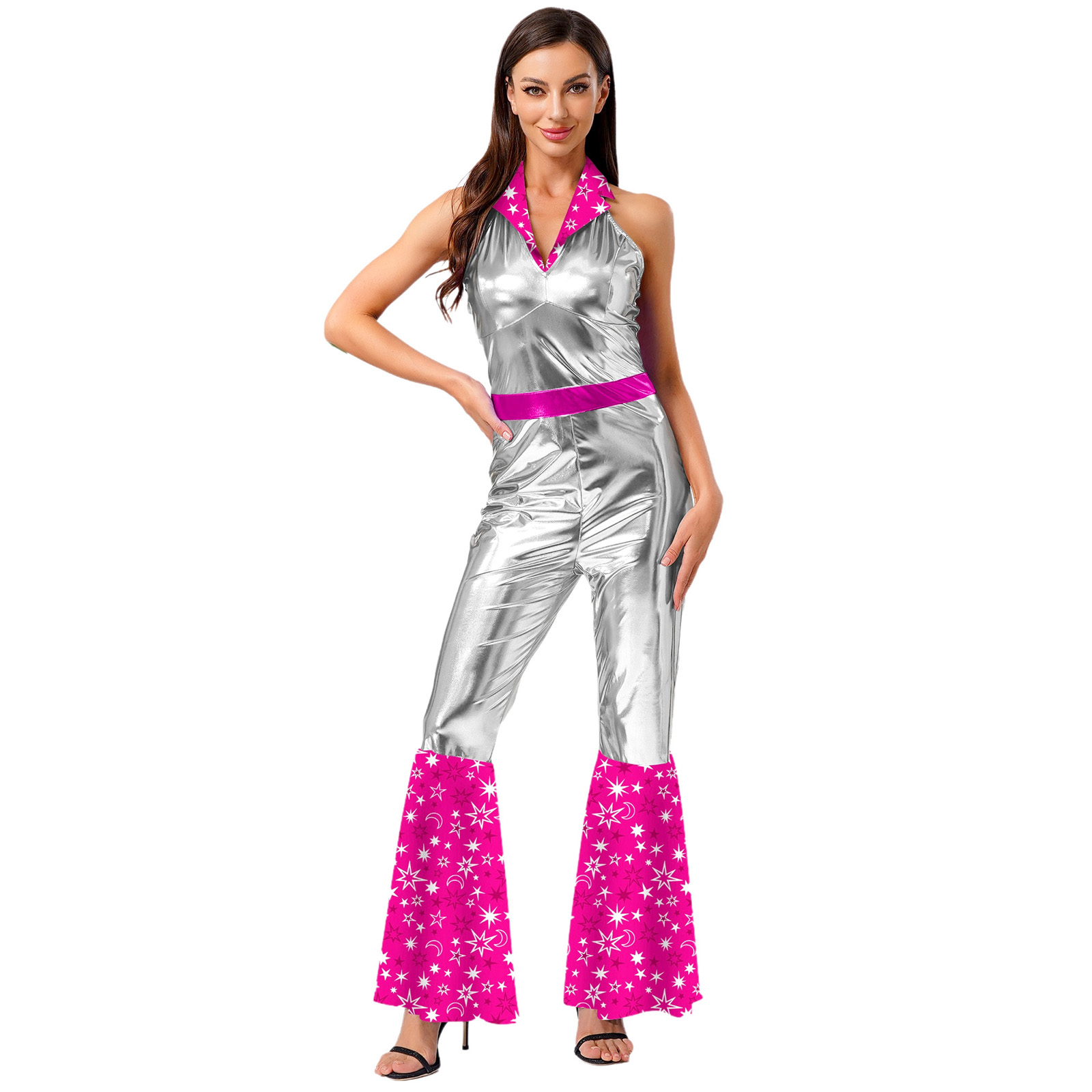 Mono Vintage de discoteca de l - Sleeveless Jumpsuit reseña y precio