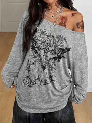 Blusa Gótica de Otoño Y2K con  - Asymmetric Top Women reseña y precio